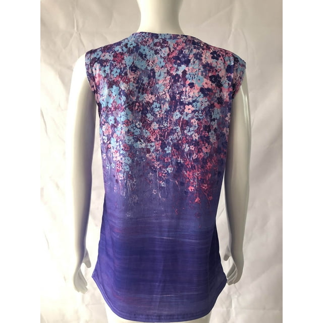 Camisole de Blouse Supérieure Imprimée à Col en V pour Femmes Décontractées