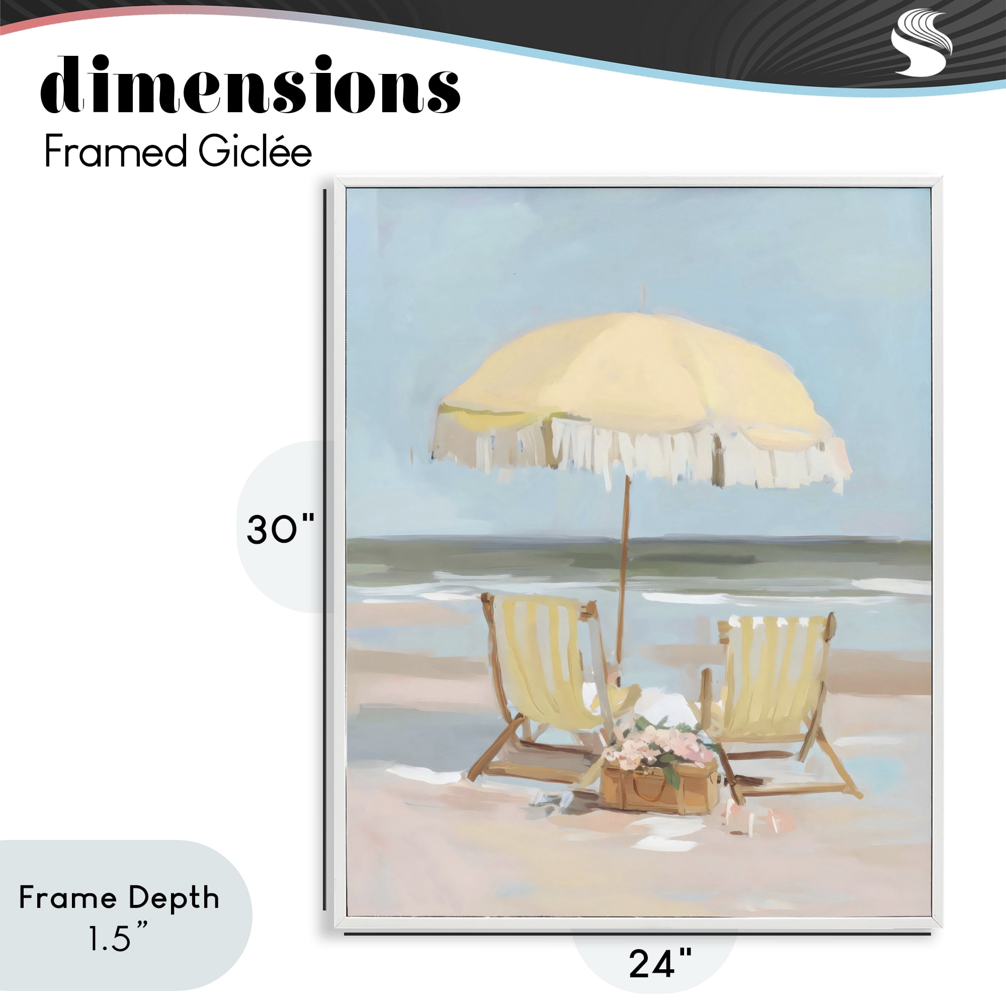 Stupell Industries Yellow Chairs Beach Relaxation White Framed Giclee Art, design by Sisi and Seb