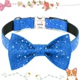 thumbnail image 7 of Jumpress Bling Dog Collar with Bow for Small Medium Dogs, Cute Boy Dog Bow Tie Collar (Blue, M), 7 of 7