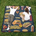 thumbnail image 5 of Hamburgers Fries Sandwich Beach Blanket Outdoor Picnic Mat Sandproof Waterproof Foldable for Camping Travel Hiking, 5 of 6