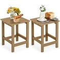 thumbnail image 1 of Gymax 2PCS 14'' Patio Adirondack Side Table HDPE Square Weather Resistant Garden Brown, 1 of 5