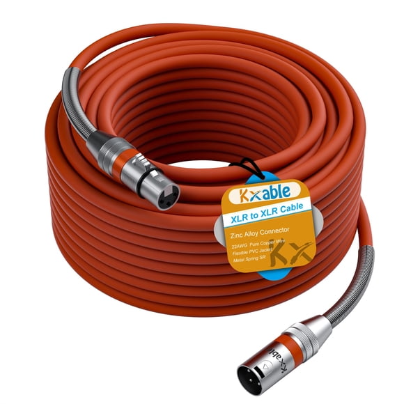 Kxable XLR Microphone Cable 100 FT, XLR Male to Female Balanced Mic Cable, 3-Pin Shielded Speaker Cord, Zinc Alloy Connectors, 22