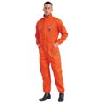 thumbnail image 2 of Linjinx Men's Long Sleeve Coverall Work Wear Cotton Blend Jumpsuit Visibility Twill Boilersuit Orange 180/XXL, 2 of 6