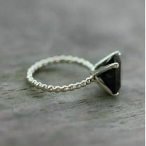 3Ct Round Cut Black Diamond Women's Engagement Ring 14K White Gold Plated