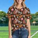 thumbnail image 4 of Tops de Cuello Redondo para las Mujeres Casual Camiseta Impresa de Moda con Mangas Cortas, Uso Diario Cómodo, 4 of 7