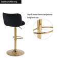 thumbnail image 4 of 25-34 Inch Modern Bar Stools, Counter Height Adjustable Swivel Barstools High Bar Chairs with Button Tufted Back & Golden Metal Base, Stools Chair with Footrest for Island, Pub(Black,Set of 8), 4 of 11