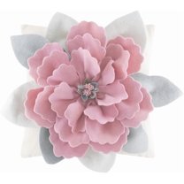 JWH 3D Handmade Decorative Wool Floral Throw Pillow Covers for Gift and Decor 18x18inch in Pink