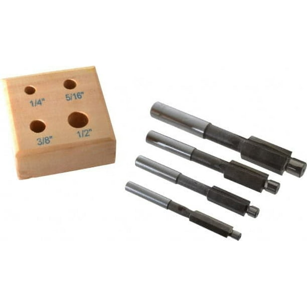 HSS Solid Pilot Counter Bore Set, 1/4" to 1/2" Fillister Head Screw