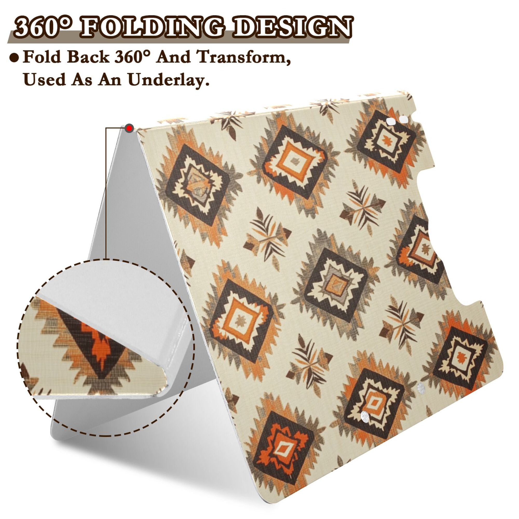FORMRS A4 Clipboard Folder with Pen Holder Horizontal Foldable School Office Binder, Geometric Designs