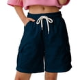 thumbnail image 2 of Girl's Wide Leg Shorts Cargo Casual Shorts Elastic Summer Bottoms with Pockets 5 16 Years Gymnastics Shorts for Girls 4t 9-10 Years, 2 of 9