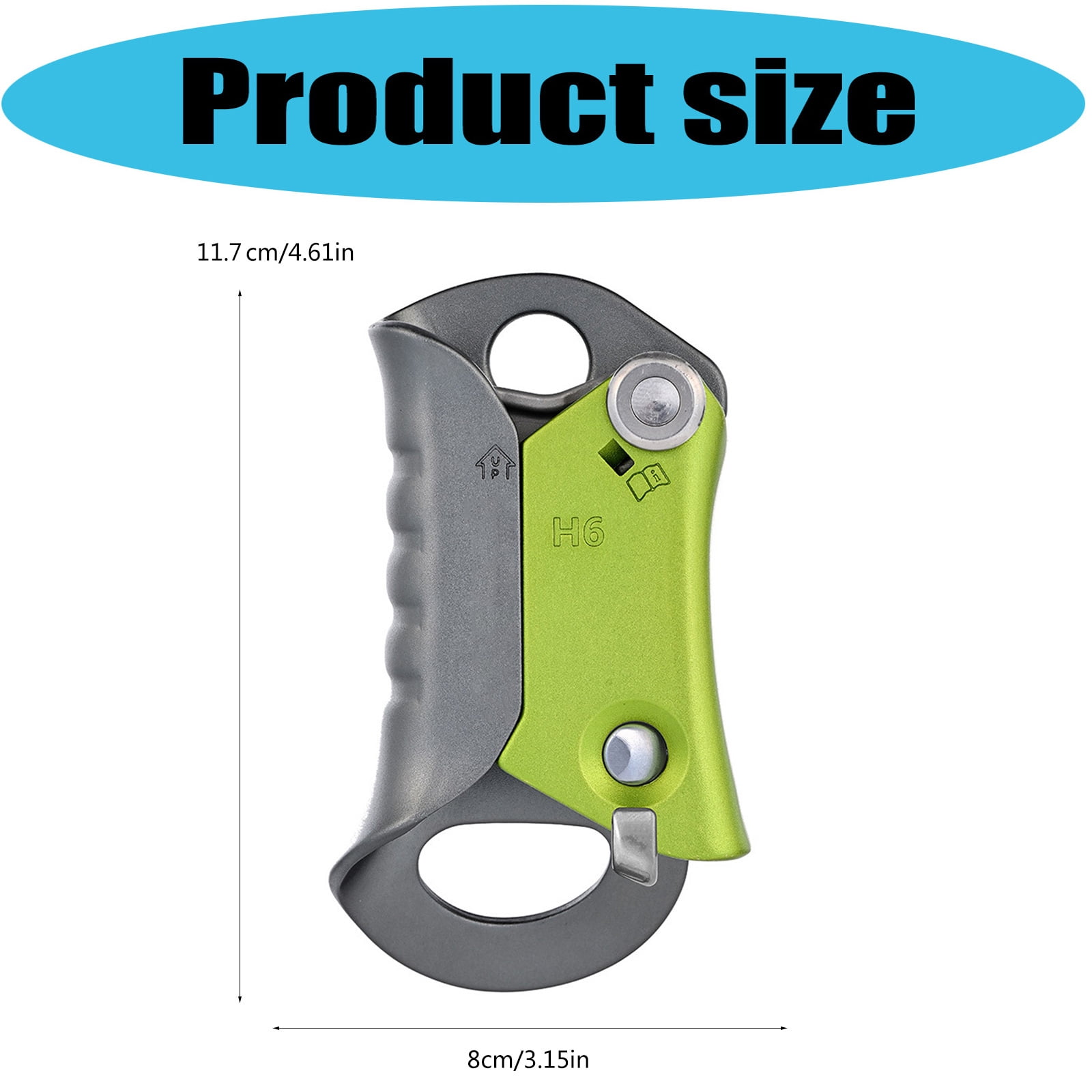 Multiple Use Handleless Rope Ascender for Climbing Rescuing Outdoors Adventure with Light Weight Aluminum Construction