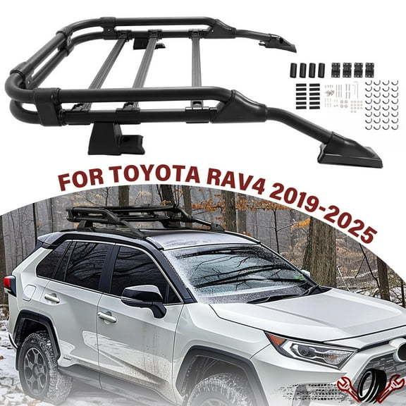 Roof Rack Basket Extra Bar Rooftop Cargo Luggage For Toyota RAV4 2019-2025
