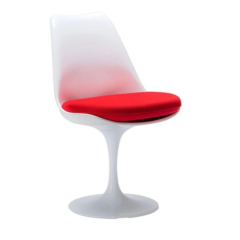 Heavenly White Tulip Armless Chair with Cushion