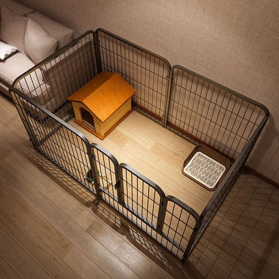 6 Panels Heavy Duty Dog Puppy Playpen | Foldable Detachable Stainless Steel PLAY Pen for Dog, , Rabbit Exercise