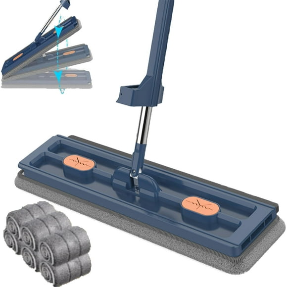 Saker Sakerplus Large Flat Mop, 2025 Upgraded Shaker Plus Large Flat Mop and Bucket with Wringer Set, with 6 Reusable Microfiber Pads Dry and Wet