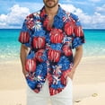 thumbnail image 3 of JGNGSHN Men's July 4th Independence Day T-Shirt - Casual Short Sleeve Button Down, Stars Stripes Print for Summer Beach Vacation, 3 of 11