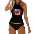 thumbnail image 1 of MKLEKYY Traje De Baño Mujer Natacion Women'S Fashion Summer Canadian Independence Day Partial Print Sexy Lace Up Two Piece Swimsuit, 1 of 5