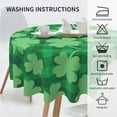 thumbnail image 6 of St Patricks Day Tablecloth Round 60 Inch Green Shamrocks Buffalo Check Plaid Round Tablecloths Washable Polyester Table Cloth for Kitchen Dining Room Outdoor Holiday Patio Picnic Party, 6 of 6
