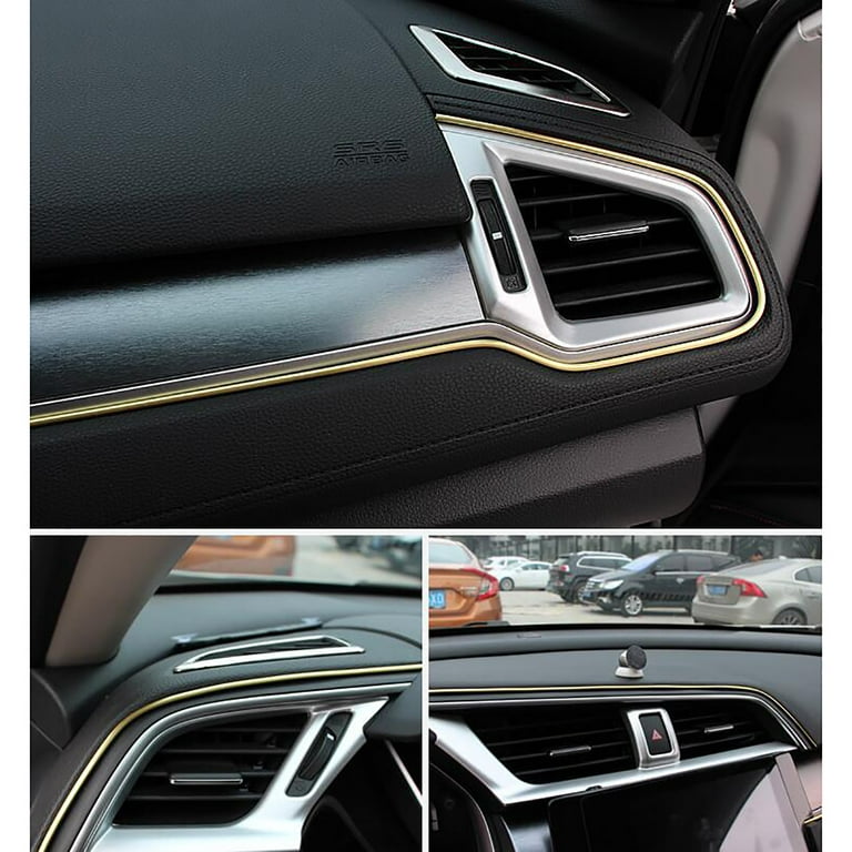 iopqo adhesive tape car interior trim moldings door panel seam trim strip  decorative car seams interior trim trim strip 3m gold gold 