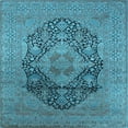 thumbnail image 1 of Ahgly Company Indoor Square Oriental Light Blue Industrial Area Rugs, 6' Square, 1 of 4