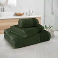 thumbnail image 3 of GLAMBURG Ultra Soft 3 Pack Cotton Towel Set, Contains a Bath Towel 28x55 inch, a Hand Towel 16x24 inch & a Wash Coth 12x12 inch, Ideal Everyday use, Compact & Lightweight - Olive Green, 3 of 6