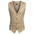 thumbnail image 4 of COOFANDY Men's Suede Leather Vest Casual Western Vest Jacket Slim Fit Suit Vest Waistcoat, 4 of 6