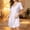 Purple, variant on ClodeEU Women's Ice Silk V Neck Short Sleeve Dress,Casual Summer Dress for Home Beige,Women's Plus L