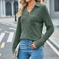 thumbnail image 6 of Ribbed Sweaters for Women Womens Cable Knit Sweaters Long Sleeve V Neck Sweater Tops Casual Pullover Shirts 2024 Fall Fashion Outfits, 6 of 8