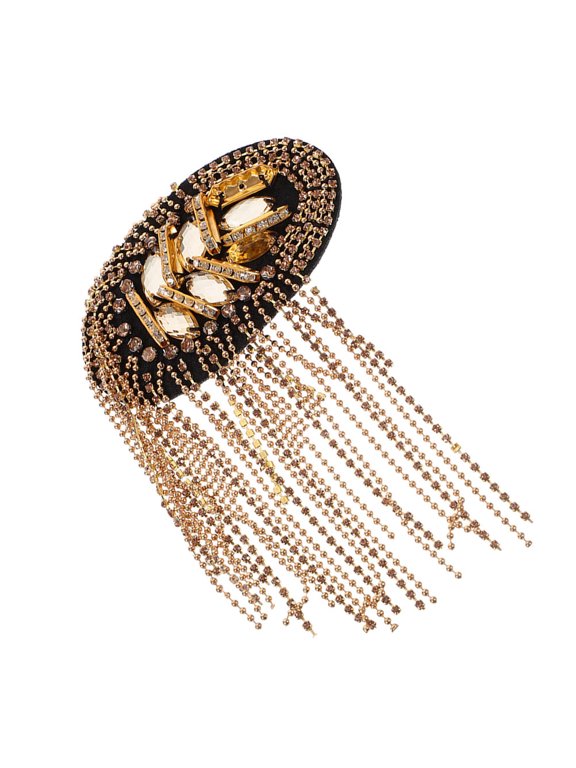 Handmade Beaded Epaulette with Fringe Tassels for Elegant Formal and Casual Outfit Accessories
