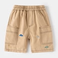 thumbnail image 2 of Karoyedx Boys Fashion Toddler Baby Boy Elastic Waist Shorts Kids Fashion Drawstring Pull On Athletic Shorts Summer Clothes Khaki Size,2-3 Years, 2 of 8