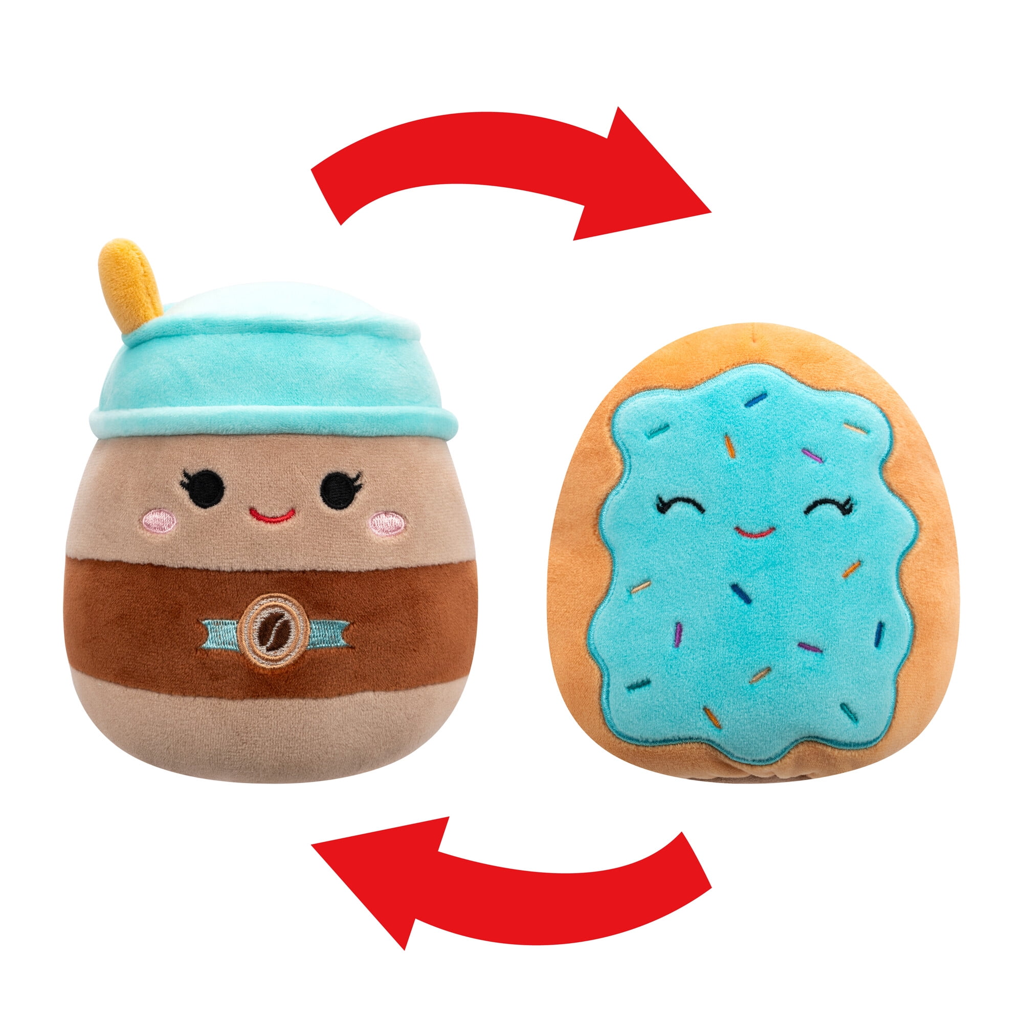 Squishmallows FlipAMallows Original 5-Inch Plush - Hautely the To-Go Coffee & Erissa the Toaster Pastry - Little Ultrasoft Official Jazwares Plush