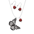 thumbnail image 2 of Delight Jewelry Acrylic Cut Out Butterfly Black Red Lucky Ladybug Necklace and Dangle Earrings Set, 2 of 6