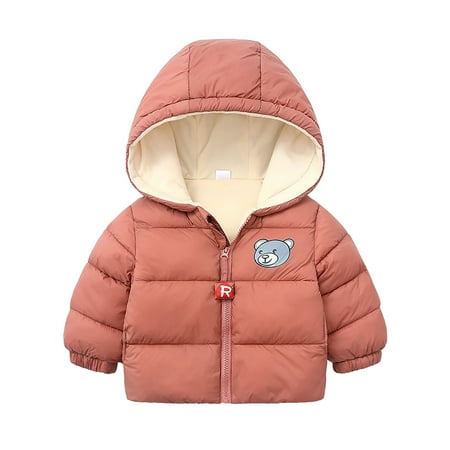

EHTMSAK Toddler Baby Boy Girl Fleece Fall Winter Jackets Children Thicken Zip Up Coat Hooded Long Sleeve Outerwear Hot Pink 1Y-9Y 120