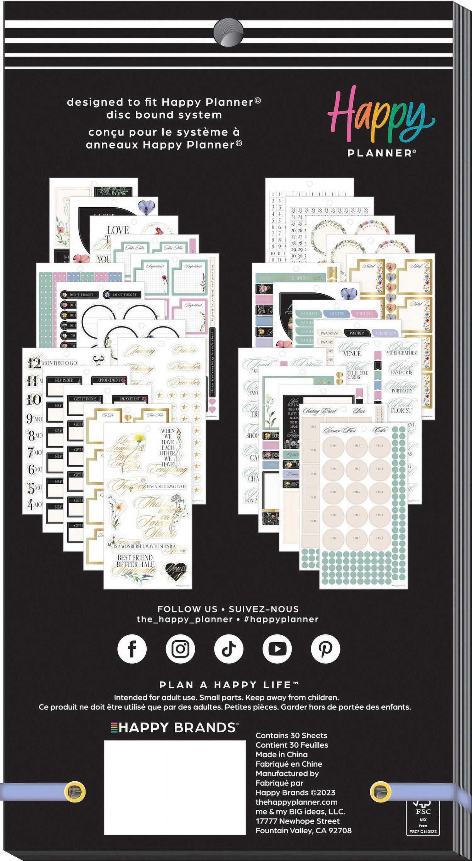 Happy Planner Sticker Value Pack 30/Sheets-Blooming Elegance
