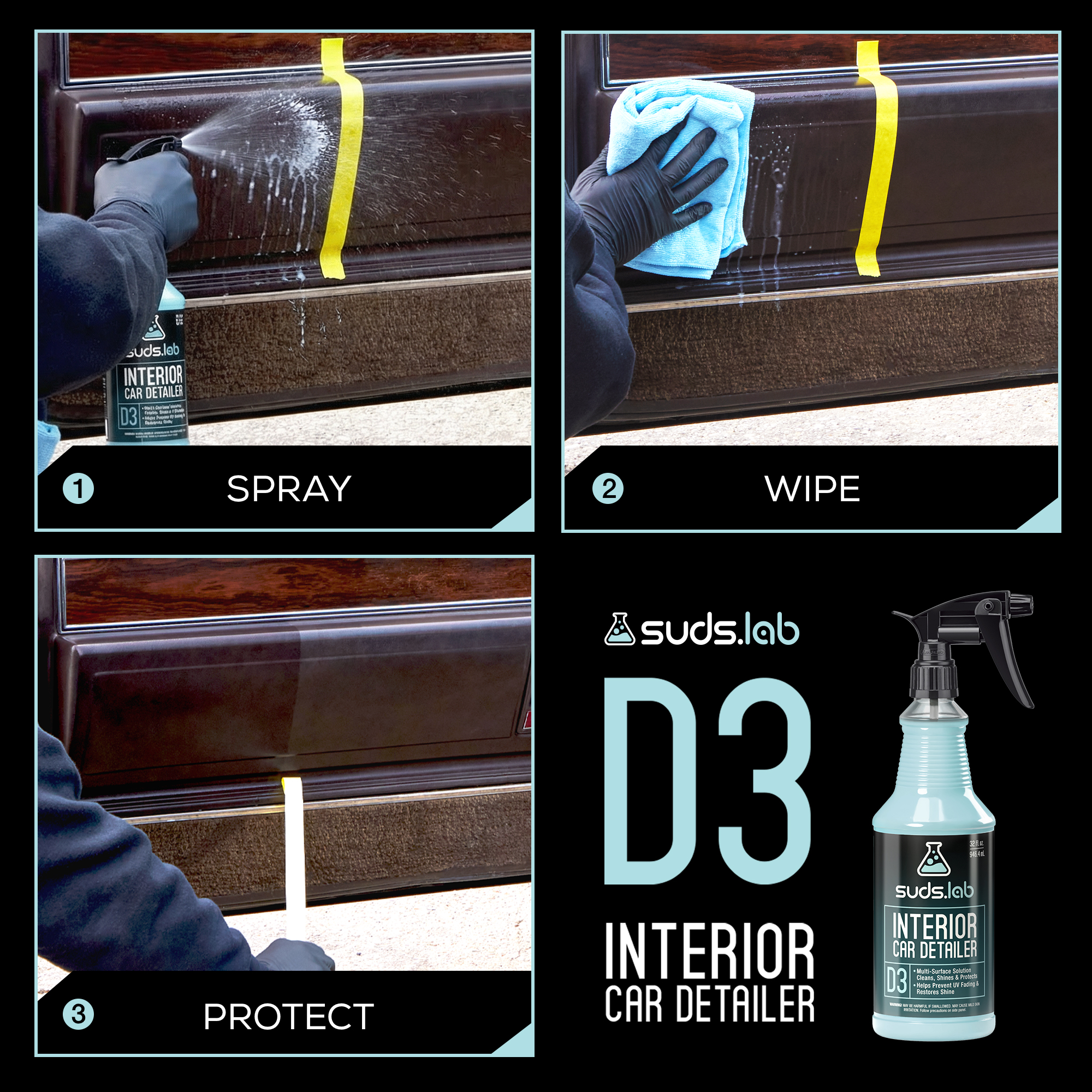 Suds Lab D3 Interior Car Detailer, 32 oz photo 2