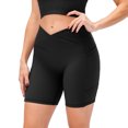 thumbnail image 1 of Women Yoga Shorts with Pockets Ribbed High Waist Push up Shorts for Workout Running Gym, 1 of 8