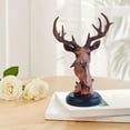 thumbnail image 6 of CoudarTitie Deer Head Figurine Craft Animal Sculpture Home Accent Decorative Piece Resin for wood, 6 of 9