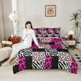 thumbnail image 4 of Manfei Zebra Leopard Print 3 Pieces Queen Comforter Set for Female Men Teens,Geometric Plaid Ultra Soft Bedding Sets,Animal Print Bedding Comforter Set,Breathable Home Decor,Reversible, 4 of 8