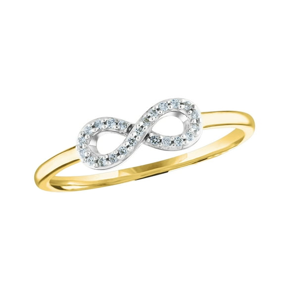 Gemspirations Diamond Accent Infinity Stack Ring Sterling Silver 14K Yellow Gold Plated