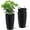 Black, variant on QinaQin 2PC 22Inch Tall Round Planter,Self Watering Pots with Built-In Drainage and a Water Level Monitor for Home Office,White