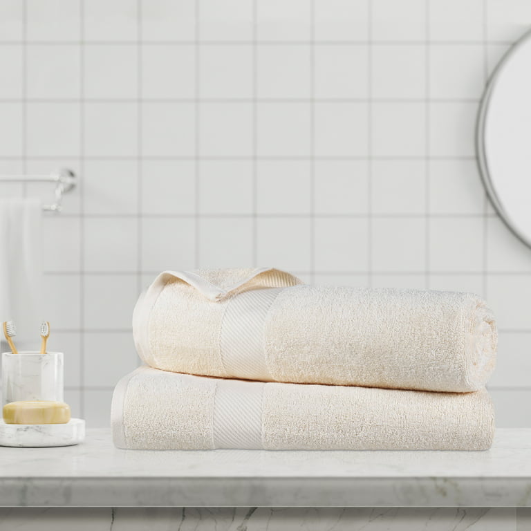 Superior Egyptian Cotton Dobby Border Medium Weight 4 Piece Bath Towel Set - Sea Foam