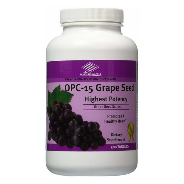 NuHealth OPC-15 Grape Seed Extract, 100 mg - 300 Count