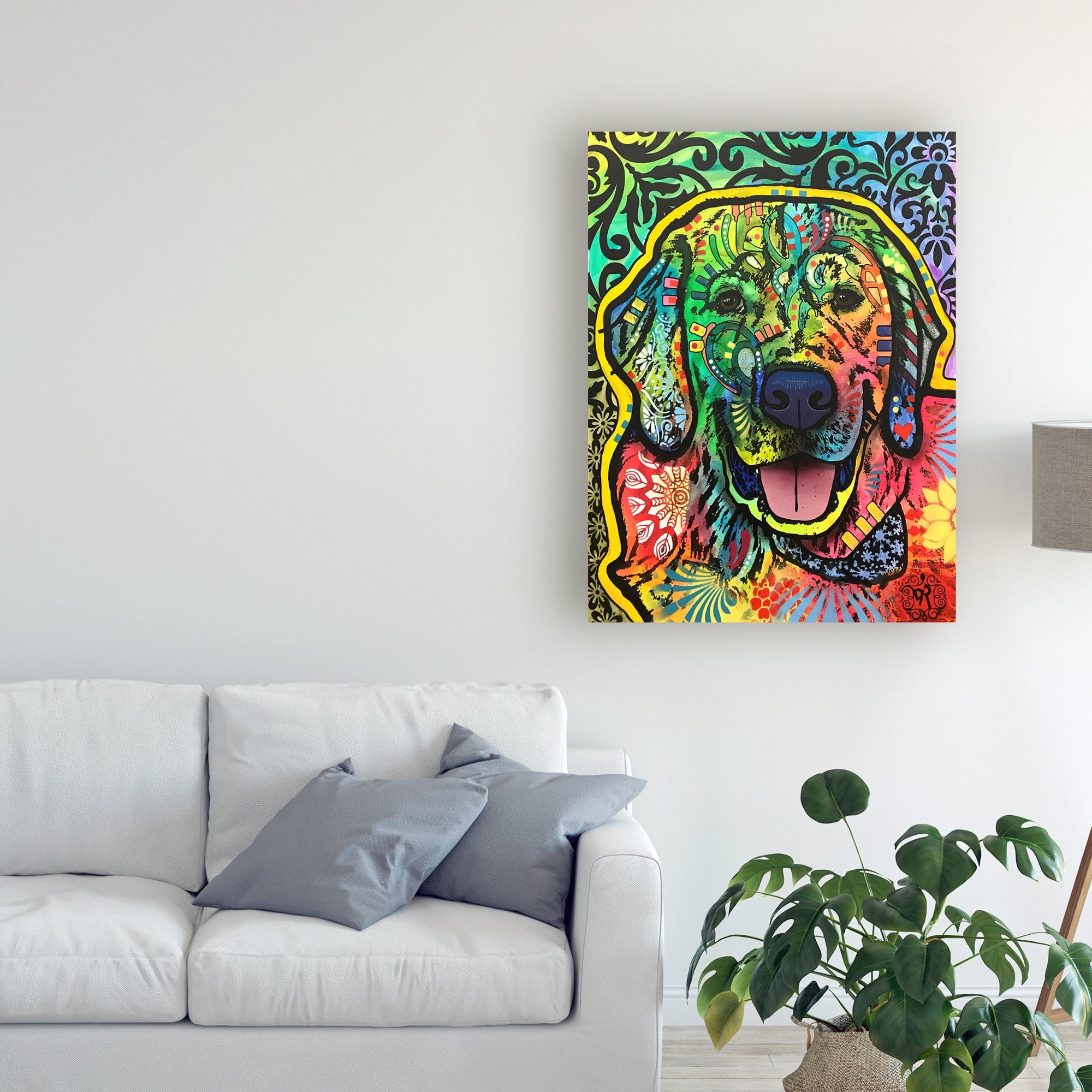 Trademark Fine Art 'Dog Pop Green' Canvas Art by Dean Russo