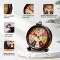 thumbnail image 3 of SONGAUN Classic Retro Clock, Metal European Style Vintage Silent Table Desk Alarm Clock Non Ticking Quartz Movement Battery Operated, HD Glass Lens for Bedroom Living Room Indoor Decoration Kids, 3 of 8