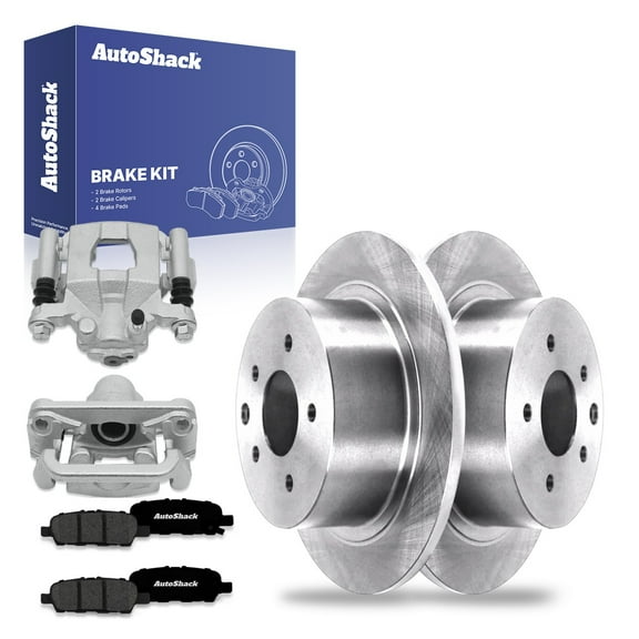 AutoShack Rear Brake Rotors Premium Ceramic Brake Pads Calipers | Replacement for 2007-2009 Nissan Altima 2.5L 3.5L V6 FWD | 8-PC Brake Kit