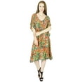 thumbnail image 5 of Bimba Women Short Multicolor Rayon Kaftan Beach Coverup Caftan Dress, 5 of 6