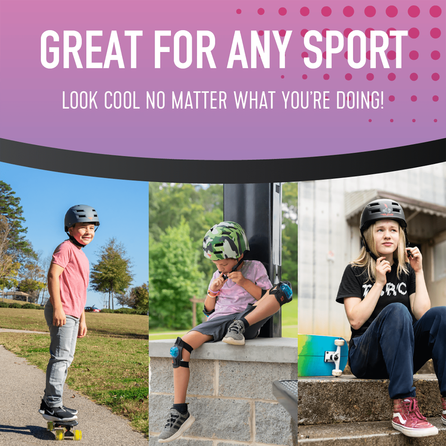 Flybar Multi Sport for Skateboard and Bike Helmet, for Kids and Adults, Ages 6+, Pink, M/L