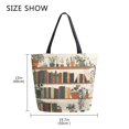 thumbnail image 5 of FORMRS Womens Canvas Tote Bag with Zipper Inner Pocket Shoulder Handbag, Shelf Plants, 5 of 7