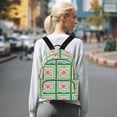thumbnail image 7 of FORMRS Mini Backpack Purse for Women Quilted Travel Daypack Casual Shoulder Bag, Green Blossom Mosaic, 7 of 7