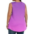 thumbnail image 6 of ZQUUVOU Women's Tank Top Plus Size Tie Dye Round-Neck Printed Button Ruffle Hem Tops (Purple,2XL), 6 of 6